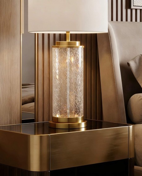 LAMPA NOCNA GLAMOUR BIAŁO-MOSIĘŻNA POSITANO