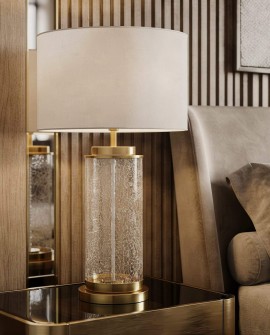 LAMPA NOCNA GLAMOUR BIAŁO-MOSIĘŻNA POSITANO