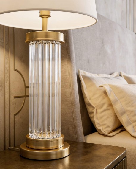 LAMPA NOCNA GLAMOUR BIAŁO-MOSIĘŻNA POSITANO