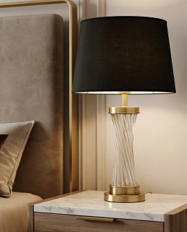 LAMPA NOCNA GLAMOUR CZARNO-MOSIĘŻNA VILLANOVA