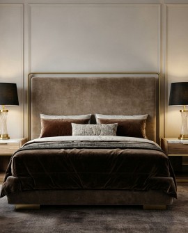 LAMPA NOCNA GLAMOUR CZARNO-MOSIĘŻNA VILLANOVA