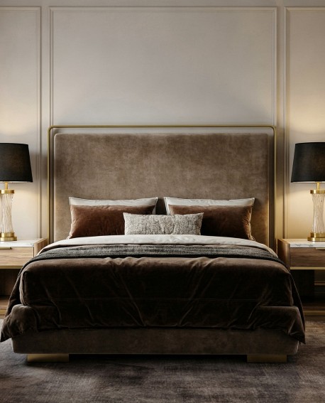 LAMPA NOCNA GLAMOUR CZARNO-MOSIĘŻNA VILLANOVA