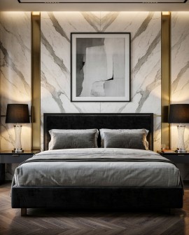 LAMPA NOCNA GLAMOUR CZARNO-CHROMOWANA VILLANOVA