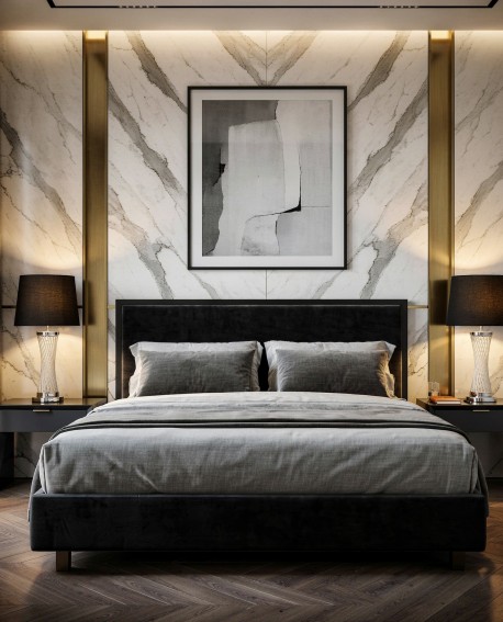 LAMPA NOCNA GLAMOUR CZARNO-CHROMOWANA VILLANOVA