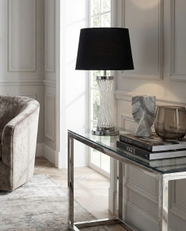 LAMPA NOCNA GLAMOUR CZARNO-CHROMOWANA VILLANOVA