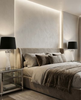 LAMPA NOCNA GLAMOUR CZARNO-CHROMOWANA VILLANOVA