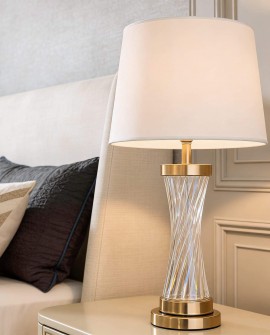 LAMPA NOCNA GLAMOUR BIAŁO-MOSIĘŻNA VILLANOVA