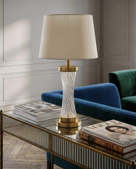 LAMPA NOCNA GLAMOUR BIAŁO-MOSIĘŻNA VILLANOVA