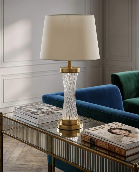 LAMPA NOCNA GLAMOUR BIAŁO-MOSIĘŻNA VILLANOVA