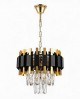 KLASYCZNY ŻYRANDOL KRYSZTAŁOWY CZARNO-ZŁOTY RIVO D25
