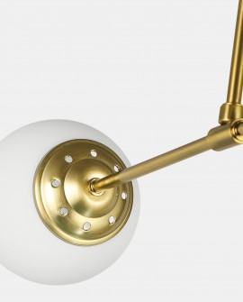 Metalowa konstrukcja lampy sufitowej w kolorze szczotkowanego złota z oprawą klosza widok detalu FINO W6 od Lampit