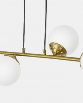 Okrągłe matowe klosze lampy FINO W4 Lampit z widocznym złotym ramieniem
