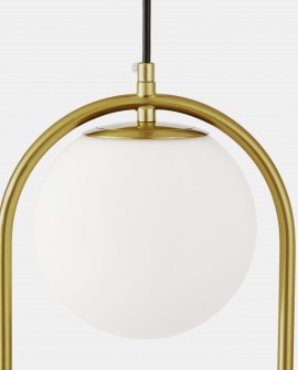 Biały klosz lampy VERO Lampit z detalem metalowej konstrukcji