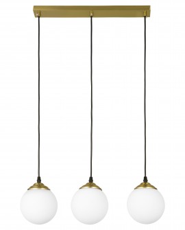 NOWOCZESNA POTRÓJNA LAMPA WISZĄCA SZCZOTKOWANE ZŁOTO FINO W3