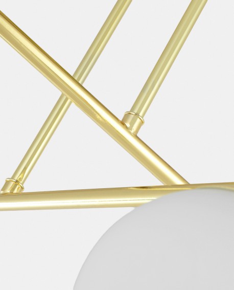 Designerska lampa sufitowa wisząca złota z czterema punktami światła do wnętrz glamour LEDO W4 od lampit