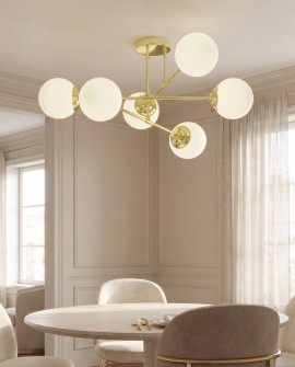 Sześciopunktowa lampa FINO w stylu nowoczesnym zamontowana w eleganckiej jadalni