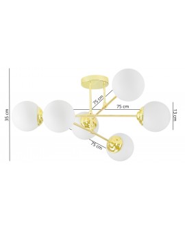 Wymiary lampy wiszącej FINO W6 Lampit przedstawione graficznie
