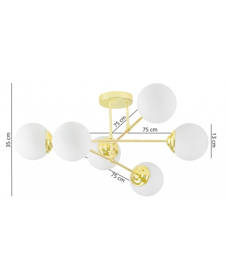 Wymiary lampy wiszącej FINO W6 Lampit przedstawione graficznie