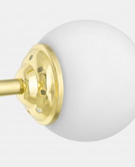 Klosz lampy FINO W4 czysta biała kula i złoty metalowy detal