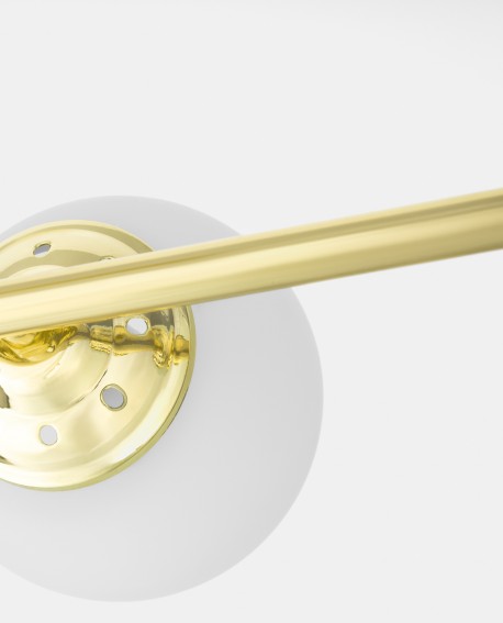 Detail nowoczesnej lampy wiszącej Lampit FINO W4 ze złotym elementem mocującym