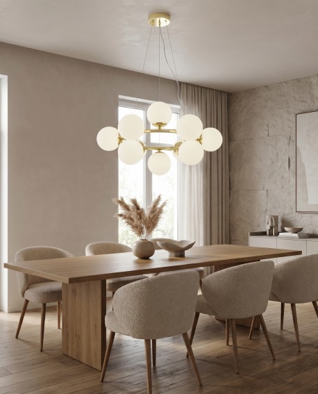 Oświetlenie glamour LEDO W12 Lampit w eleganckiej jadalni
