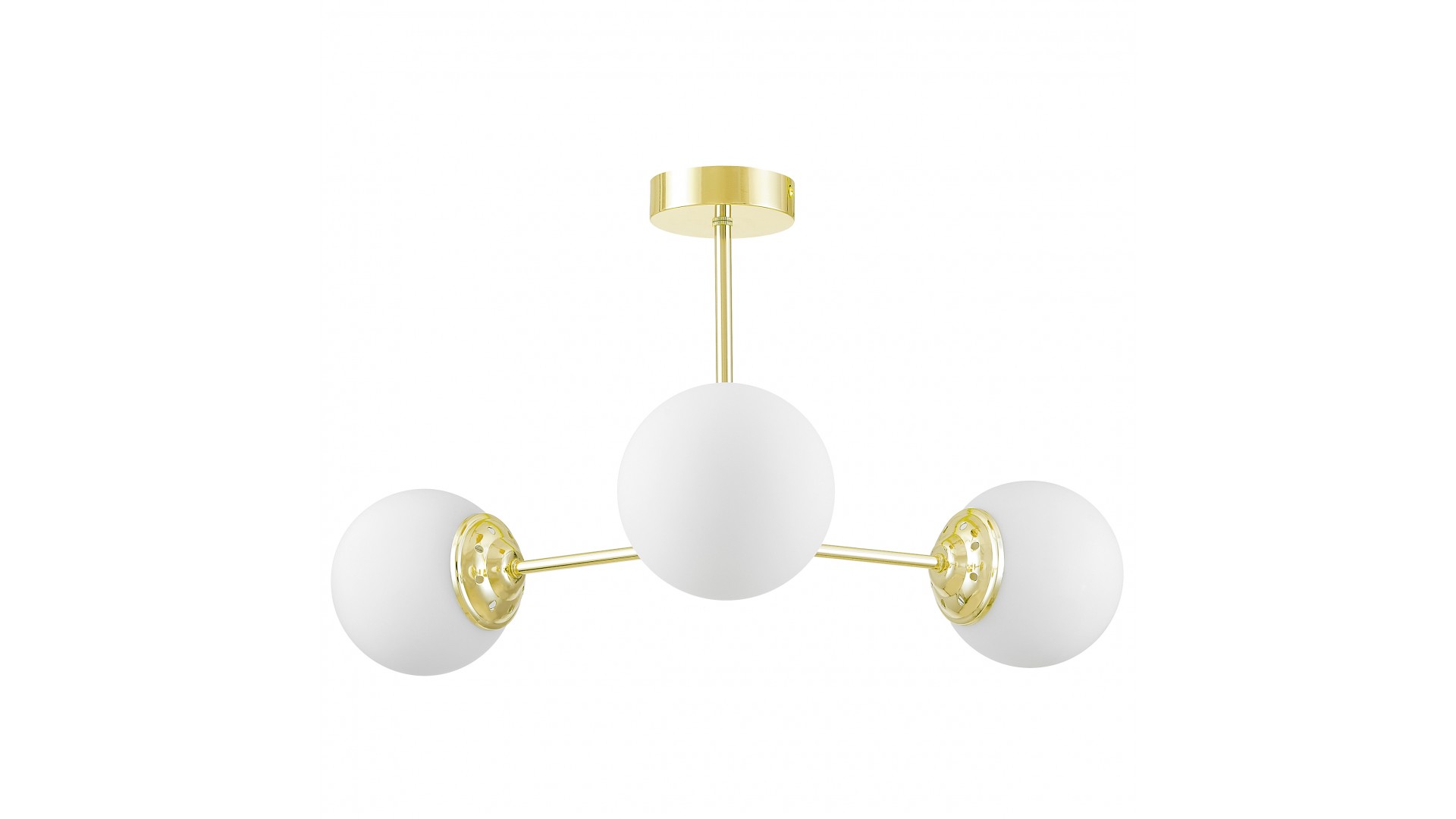Nowoczesna lampa wisząca FINO W3 Lampit w kolorze złota z trzema białymi kloszami