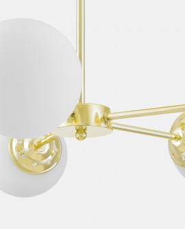 Złota lampa wisząca FINO RING W5 Lampit detal geometrycznego połączenia
