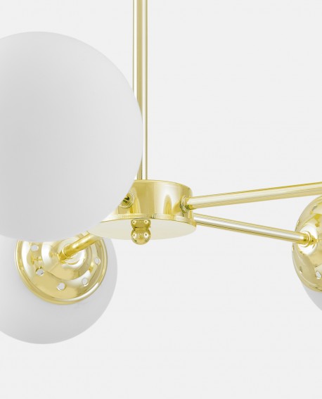 Złota lampa wisząca FINO RING W5 Lampit detal geometrycznego połączenia