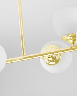 Metalowy detal złotej lampy FINO W8 z kulistymi kloszami