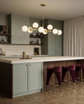 Lampa wisząca FINO W8 Lampit zamontowana nad kuchenną wyspą w nowoczesnym wnętrzu