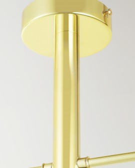 Nowoczesna lampa wisząca złota z metalowym korpusem subtelny połysk i ponadczasowy design