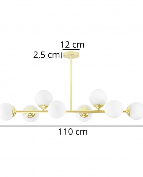 Lampa wisząca FINO W8 od Lampit o długości 110 cm, regulowana wysokość 30 lub 50 cm średnica klosza 13 cm