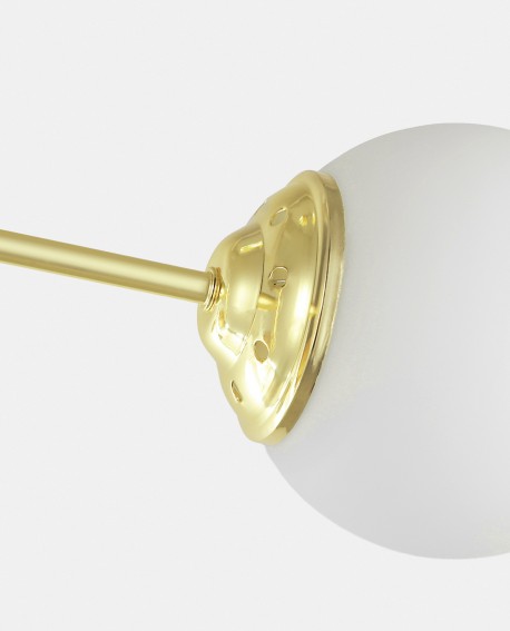 Fragment mocowania szklanego klosza złotej lampy FINO W4