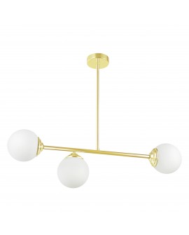 Minimalistyczna lampa wisząca efektownie rozprasza światło dzięki mlecznym kloszom
