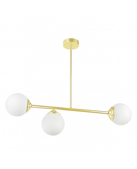 Minimalistyczna lampa wisząca efektownie rozprasza światło dzięki mlecznym kloszom