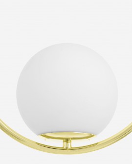 Biały szklany klosz lampy wiszącej VERO 1A w okrągłej metalowej ramie