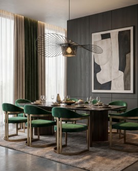 Zwis SOMBRERO D80 od Lampit zawieszony w centrum jadalni w stylu modernistycznym