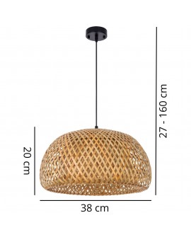 Wymiary lampy wiszącej boho Lampit 38 cm z regulacją wysokości