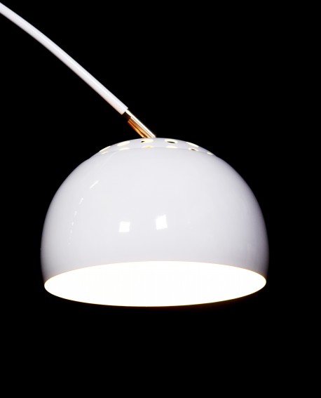 Biały metalowy klosz lampy stojącej AZURRO Lumina Deco w stylu nowoczesnym