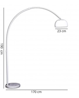 Minimalistyczna lampa podłogowa AZURRO C1 z granitową podstawą wysoka na 190 cm