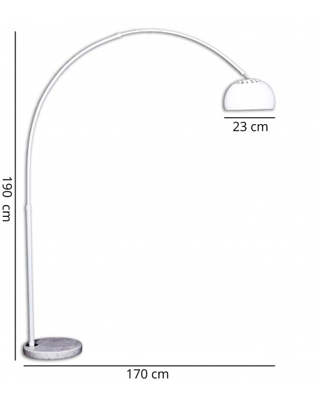 Minimalistyczna lampa podłogowa AZURRO C1 z granitową podstawą wysoka na 190 cm