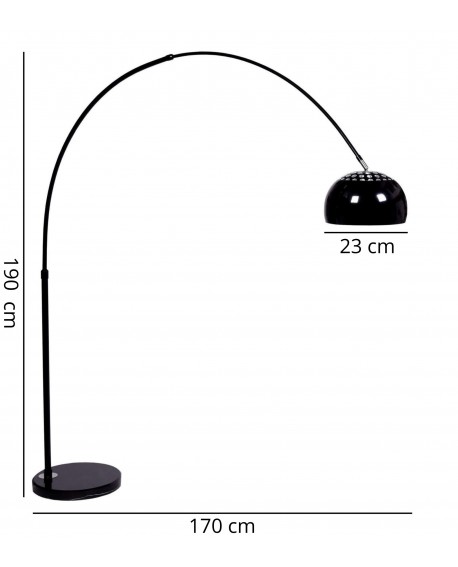 Stylowa stojąca metalowa lampa podłogowa w czarnym kolorze AZURRO C1