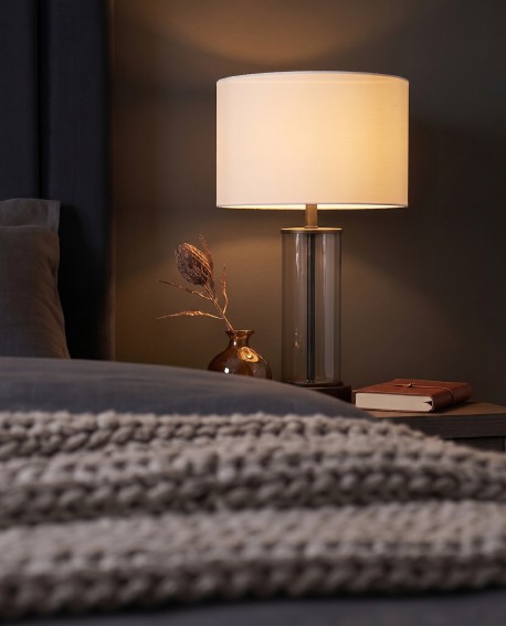 Lampa stołowa Lumina Deco Leona jako nocne oświetlenie sypialni