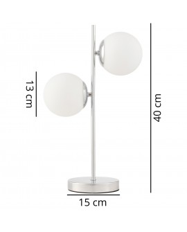 Lampa biurkowa TESO Lampit w chromie z kloszami 13 cm i podstawą 15 cm