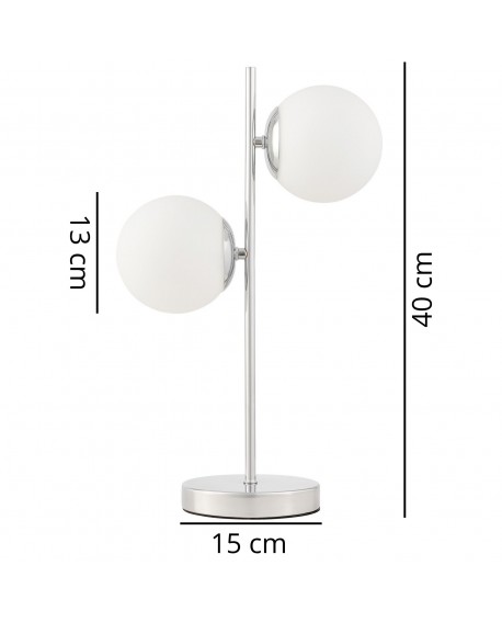 Lampa biurkowa TESO Lampit w chromie z kloszami 13 cm i podstawą 15 cm
