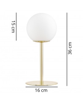 Wymiary lampy stołowej FREDICA marki Lumina Deco pokazujące wysokość i szerokość
