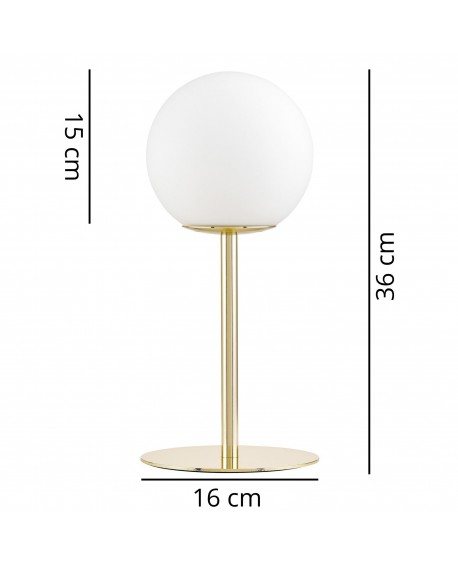 Wymiary lampy stołowej FREDICA marki Lumina Deco pokazujące wysokość i szerokość