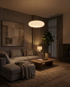 Minimalistyczna lampa wisząca BIANTE rozświetla elegancki salon
