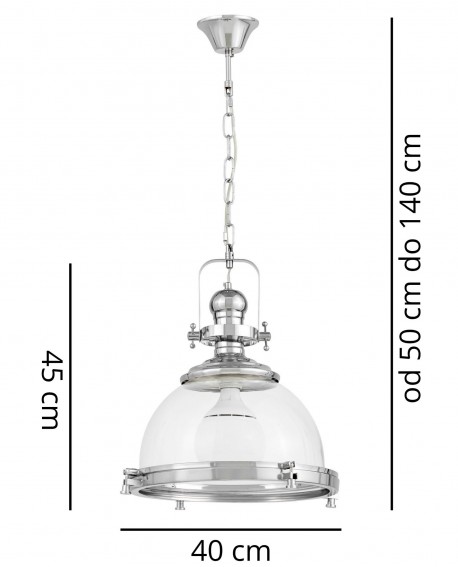 LAMPA WISZĄCA LOFT CHROMOWANA FALCO