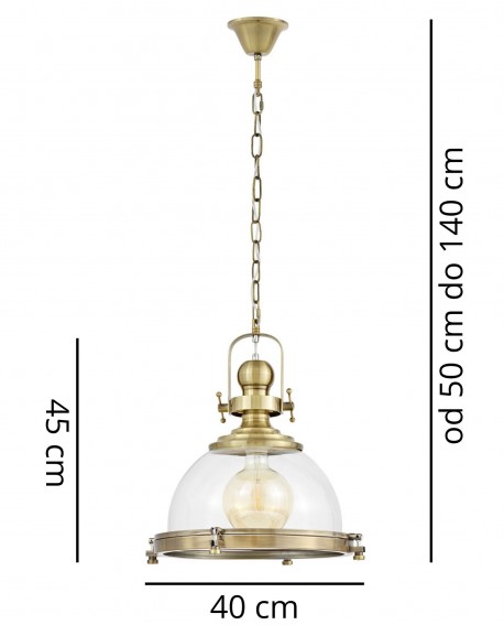 LAMPA WISZĄCA LOFT MOSIĘŻNA FALCO